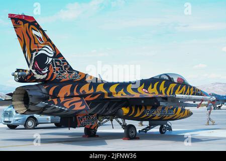 Turaf Turkish air force, General Dynamics F-16 Fighting Falcon , eye of tiger Stock Photo