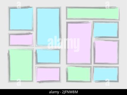 manga set storyboard layout template for rapidly create the comic book style. A4 design of paper ratio is fit for print out. Vector isolated colorful Stock Vector