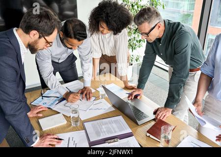 International business executive team having discussion at boardroom meeting. Stock Photo