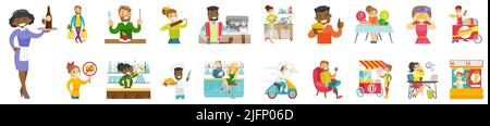 Restaurants and street food. Stock Vector