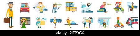 Urban transportation and traveling. Stock Vector