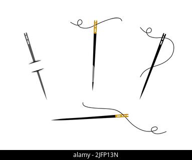 Sewing needles for the visually impaired. Set of needle Stock Vector