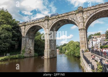 Knaresborough Viaduct over the River Nidd, Knaresborough, North Yorkshire, UK. Stock Photo