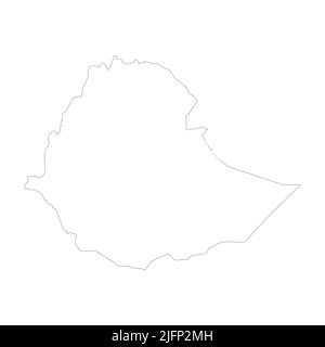 Ethiopia vector country map outline Stock Vector