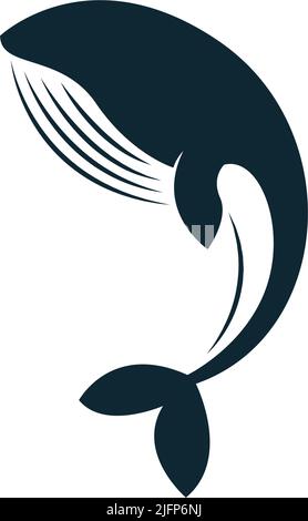 Whale icon logo illustration template Stock Vector