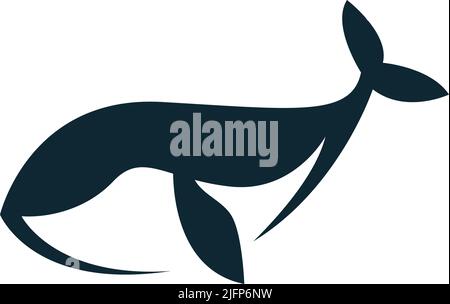 Whale icon logo illustration template Stock Vector