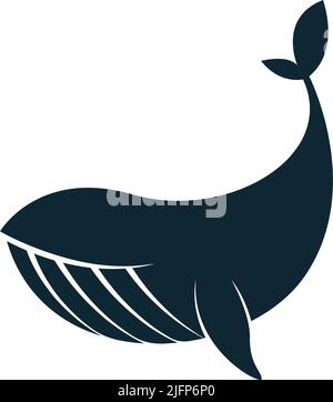 Whale icon logo illustration template Stock Vector