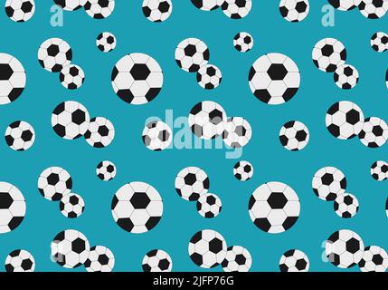 Bright pattern with soccer balls on background Stock Vector