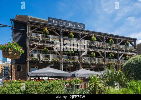 The Dickens Inn Pub, St Katharine Docks Marina, Tower Hamlets, London, England Stock Photo