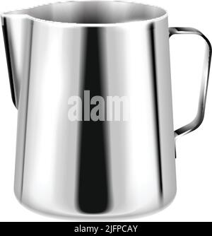 Barista coffee equipment realistic composition with isolated image of steel pot vector illustration Stock Vector