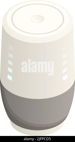 Home voice controlled smart speaker isometric icon vector illustration Stock Vector