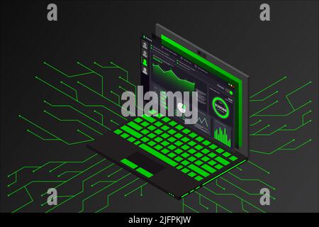 Web development concept. Web design and development vector isometric illustrations. Creative vector illustration. Web site landing page layout or bann Stock Vector
