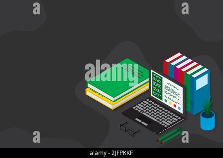 Online education, training, courses, e-learning , distance learning, exam preparation, home schooling Stock Vector