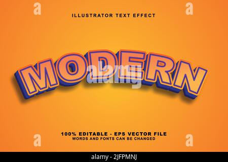 Modern, 3d editable text effect orange gradation Premium Vector Stock Vector