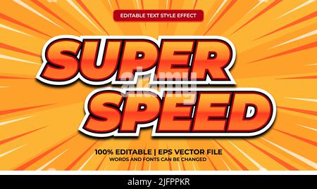 Super speed editable text effect in modern 3d style. Editable fast and sport text style Stock Vector