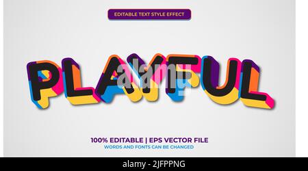 Round playful text style. Editable text effect Stock Vector