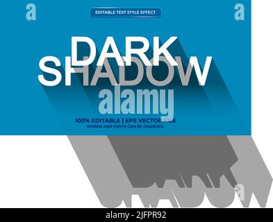 Dark Shadow - Editable Text Effect, Font Style Graphic Illustration Stock Vector