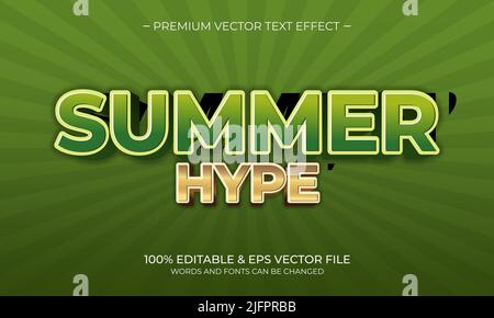 Editable text style effect - Summer theme style. Stock Vector