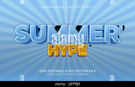 Editable text style effect - Summer theme style. Stock Vector