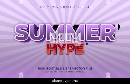 Editable text style effect - Summer theme style. Stock Vector