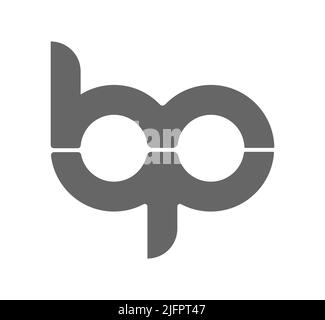 Circular combination of lowercase letters B and P. Design for a monogram, logo, emblem or sticker. Flat style Stock Vector