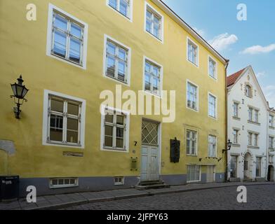 Tallinn, Estonia. July 2022.  exterior view of the house of painter Michel Sittow in the city center Stock Photo
