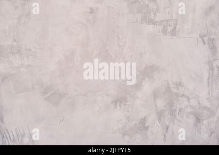 Neutral gray cement wall texture with spatula marks Stock Photo