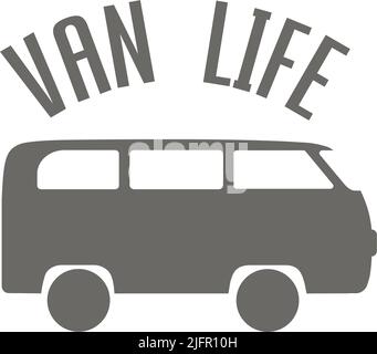 Camper bus on white background. Vector illustration. Stock Vector