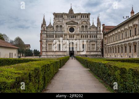 Exterior of Certosa di Pavia, an important Renaissance-style building in Lombardy region, Italy Stock Photo