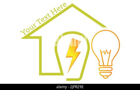 House Of Lamp Logo Design Isolated In House. Lamp Logo Template. Modern Design. Flat Logo. Vector Illustration Stock Vector