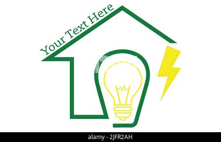 House Of Lamp Logo Design Isolated In House. Lamp Logo Template. Modern Design. Flat Logo. Vector Illustration Stock Vector