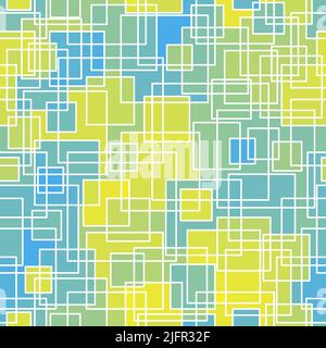 Quad seamless pattern. Repeated overlap hexagon motif texture print Stock Vector