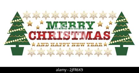 Christmas Symbol, Emblem, Or Label Isolated On A White Background. Vector Design Element. Stock Vector