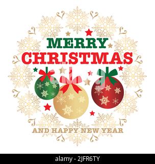 Christmas Symbol, Emblem, Or Label Isolated On A White Background. Vector Design Element. Stock Vector