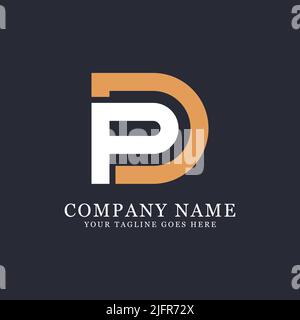 Initial PD letter logo design, elegant P and D letter vector illustration Stock Vector