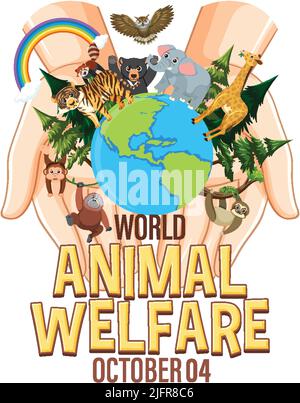 World Animal Welfare Day Poster Illustration Stock Vector Image & Art ...