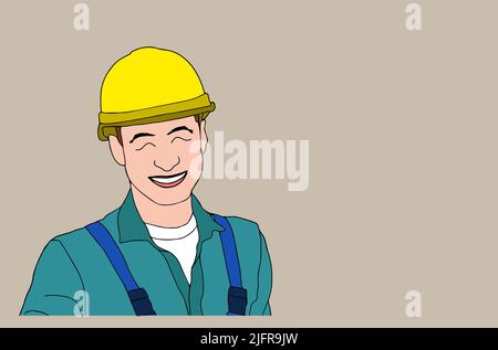 handyman wearing work clothes and a belt with tools Stock Vector