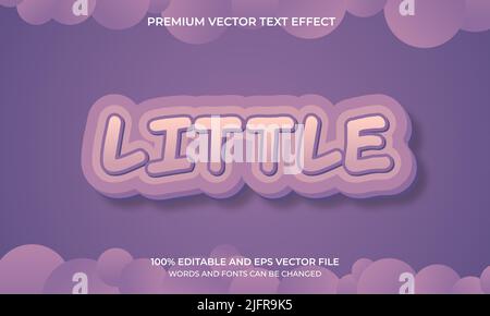 Editable text effect - little style Stock Vector