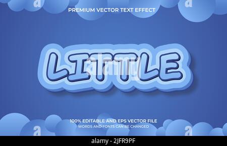 Editable text effect - little style Stock Vector