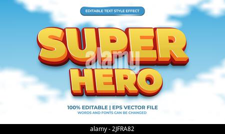 Superhero text effect editable. Premium vector Stock Vector