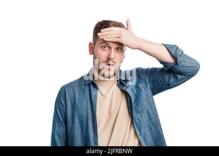 Man expressing shocked emotions Stock Photo