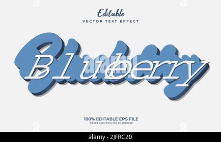 3d blue editable text effect. Vector editable text effect Stock Vector