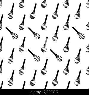 Beater Icon, Whisk Icon Seamless Pattern Vector Art Illustration Stock Vector