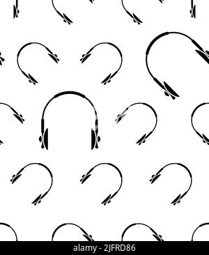 Headphone Icon Seamless Pattern, Head Phone Vector Art Illustration ...