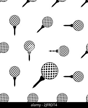 Golf Ball On Tee Icon Seamless Pattern Vector Art Illustration Stock Vector