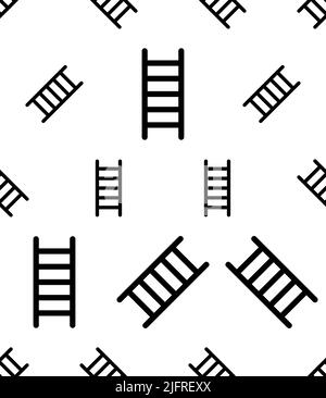 Ladder Icon Seamless Pattern, Ladder Equipment Vector Art Illustration Stock Vector