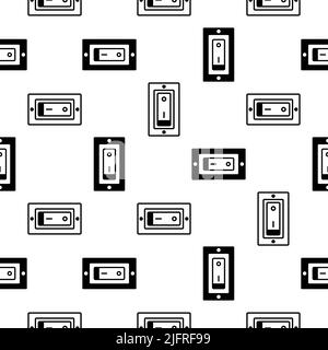 Switch Icon Seamless Pattern, Electrical Switch Vector Art Illustration Stock Vector