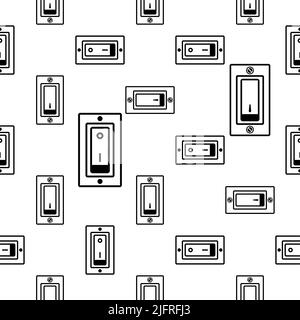 Switch Icon Seamless Pattern, Electrical Switch Vector Art Illustration Stock Vector