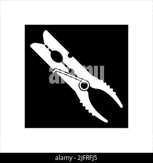 Laundry Clip Icon, Cloth Clip Vector Art Illustration Stock Vector