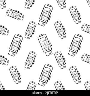 Pos Terminal Icon Seamless Pattern Vector Art Illustration Stock Vector